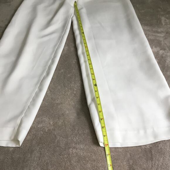 SOMETHING NAVY Ivory Pleated Wide Leg Trousers - Size 8 - Picture 7 of 12